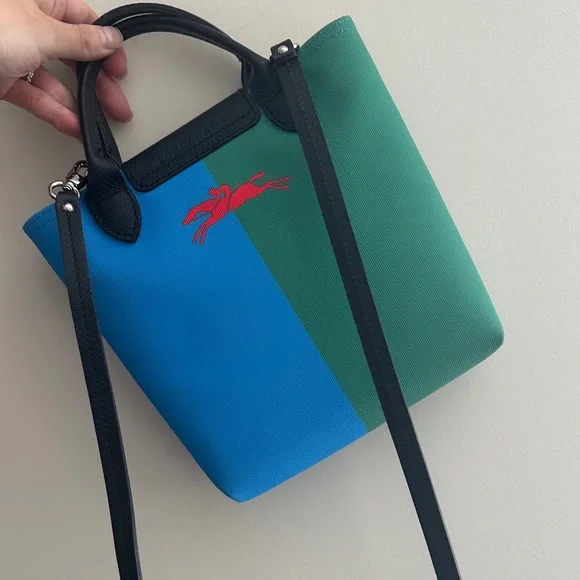 Longchamp x Robert Indianan XS Blue and Red Crossbody Bag - Picture 2 of 11